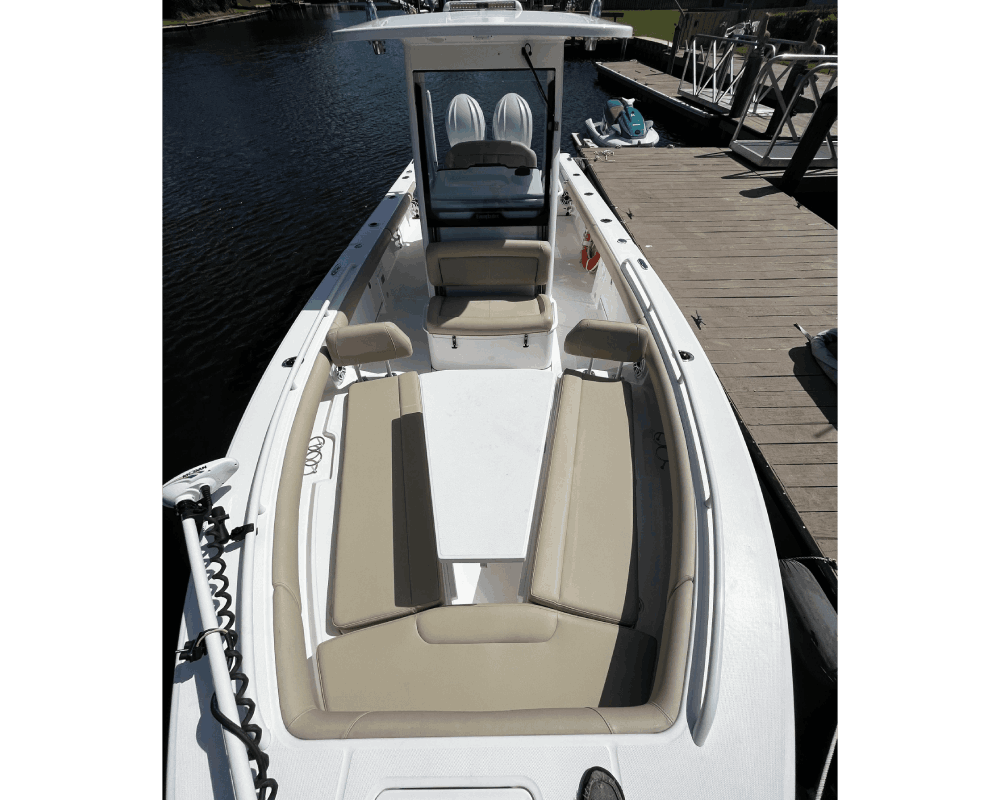 A beautiful motorboat with leather seats